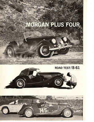 1961 MORGAN PLUS FOUR ~ ORIGINAL 5-PAGE ROAD TEST / ARTICLE / AD