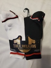 True Religion Men's Half Cushion Crew Varsity Striped Set 8Pk Socks Sock Sz10-13