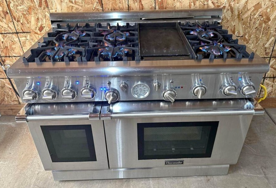 48 inch Thermador PRO Grand Dual Fuel Gas Range Oven 6  Burner Stainless Steel