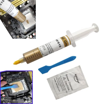 Thermal Grease Paste Halnziye HY610 Gold 30g Syringe for CPU Heat Transfers etc