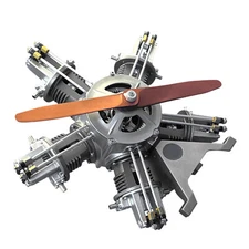 TECHING Five-Cylinder Radial Engine Plane Simulation Metal Machinery Electric0C