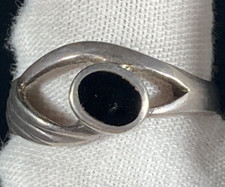 Hand Made Sterling Silver 925 Size 9 Black Onyx Gemstone Ring