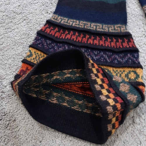 Wool Hat & Scarf Alpaca All-in-one One Piece Autumn Winter Rainbow Tassled - Picture 2 of 11