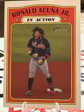 Ronald Acuna Jr. 2021 Topps Heritage In Action #300! 2 Card Min! Read Desc!