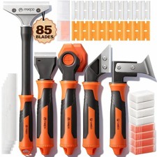 5 in 1 Razor Blade Scraper & Caulking Tool Set, with 80 pcs Razor Blades 5 pcs S