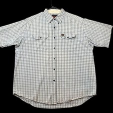 Riggs Workwear By Wrangler Mens Plaid Short-Sleeve Shirt XXL Comfortable Durable
