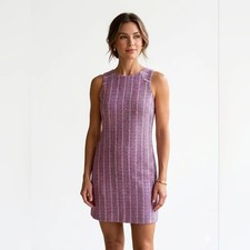 Southern Tide Audrey Chevron Mini Shift Dress Blue Night Pink Size 0