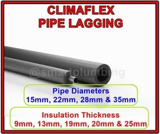 Climaflex Insulation Pipe Lagging Foam -Plastic-Copper-Steel-15mm-22mm-28mm-35mm