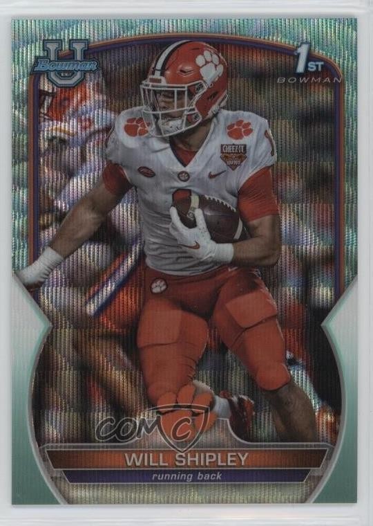 2022 Bowman U Chrome Aqua Wave Refractor 125/299 Will Shipley #73 1m9v