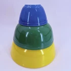 Vtg PYREX NESTING MIXING BOWLS Primary Colors Set Of 3 Yellow Green Blue