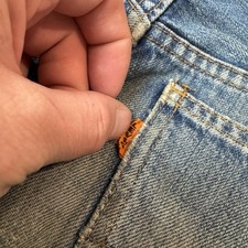 Vintage Levi  s Big E Orange Tab Pants Chopped Blue Jean Talon Zipper 60s 70s