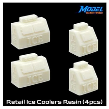 Retail Ice Coolers (4pcs) - HO Scale - White