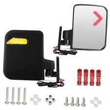 Universal Golf Cart Side Mirrors Rear View Mirror with Turn Signal Light for