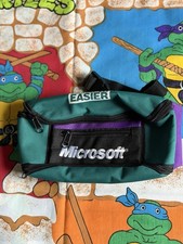 Vintage Microsoft “Making It Easier” Fanny Pack Belt Bag 90s Teal & Purple READ