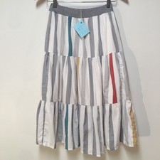Skirt Girl L 10/12 Maxi Striped Ruffle Tier 100 Cotton Lined Mom and Pop's Kids