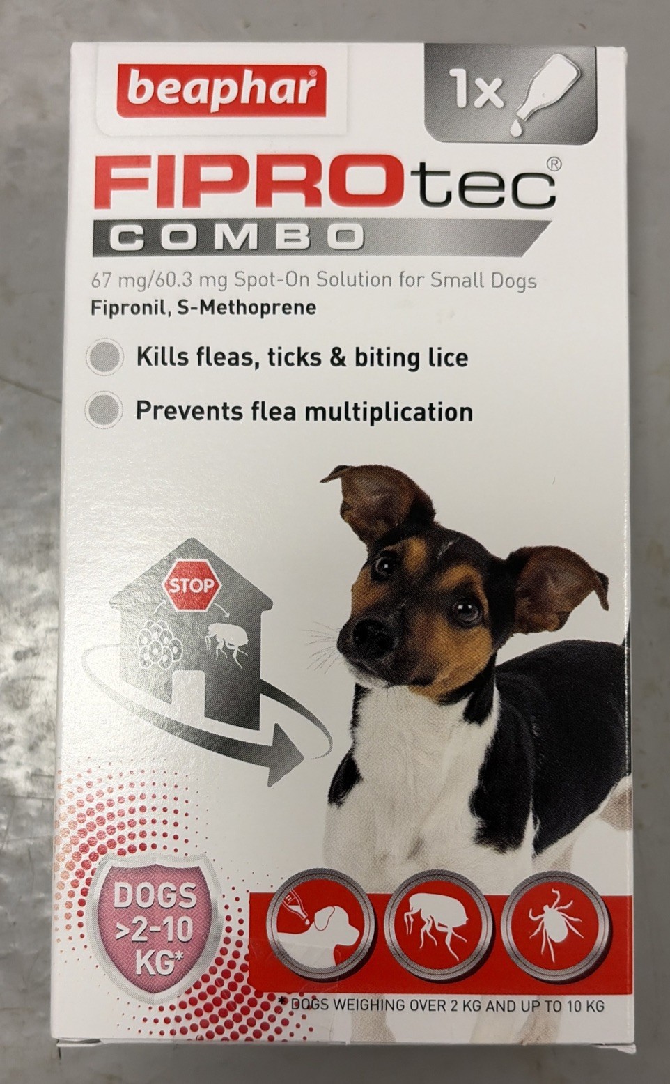 Beaphar FIPROtec COMBO Flea & Tick Spot On for Small Dogs 1 pipette 2 Packs