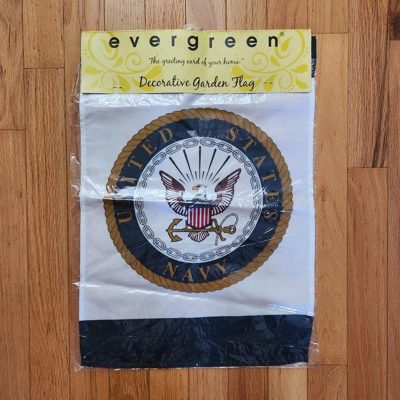 Evergreen United States Navy Emblem 12x18 Garden Flag