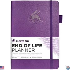 Clever Fox A5 End of Life Planner – Final Arrangements Organizer, Elegant Purple