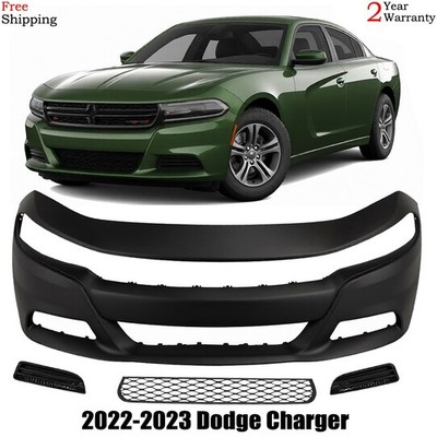 Front Bumper Cover Paintable & Lower Grille Kit For 2022-2023 Dodge Charger