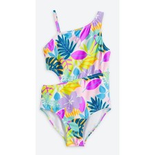 ANDY EVAN Tropical Floral Print One Piece SwimSuit with Size M Girls