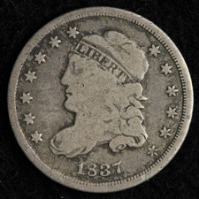 1837 Capped Bust Silver Half Dime FINE+ E239 TWKBN
