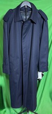 Vintage Newport Harbor Thinsulate Trench Coat Navy Blue Size 44 Regular NEW NOS