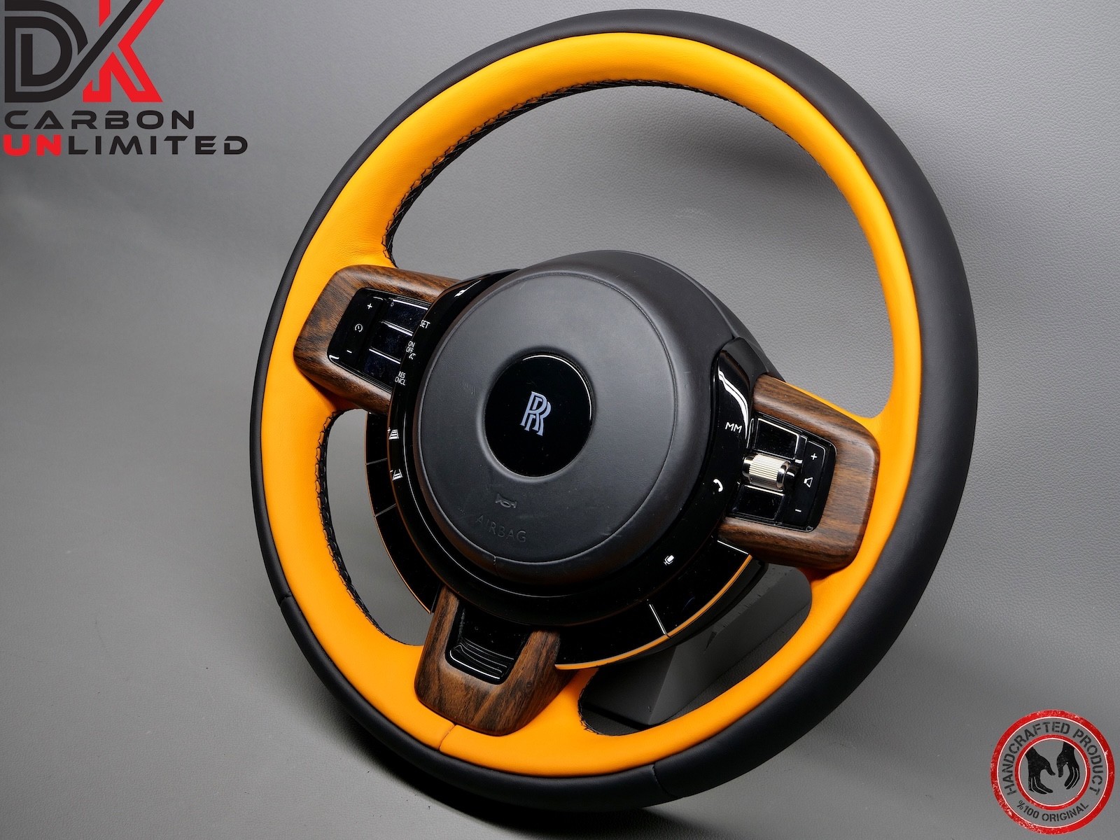 Rolls Royce Ghost Thick Rimmed Two Tone Mandarin Black Stitch Steering Wheel