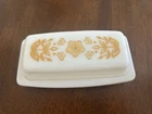 Corelle Pyrex Butterfly Gold Covered Butter Dish Vintage Rectangle Yellow Daisy