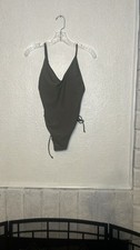 One Piece Swimsuit  Olive Green Adjustable Strap Size Small