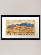 Great Sand Dunes National Park in W Framed Wall Art Poster Canvas Print Picture