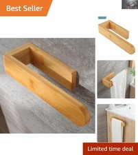 8 Inch Bamboo Towel Rack - Decorative Self-Adhesive Towel Holder for Bathrooms