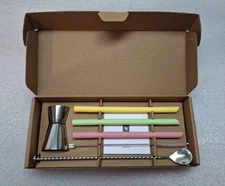 new NESPRESSO Recipe Kit Coffee Accessory Set JIGGER Spoon REUSABLE STRAWS brush