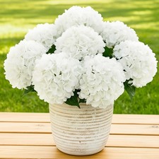 6 Bundles Hydrangea Artificial Flowers for Outdoors and Indoor, Bulk 30 Heads...