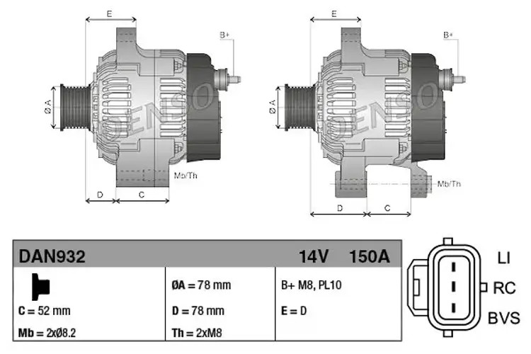 Denso Dan932 Alternator - Image 3