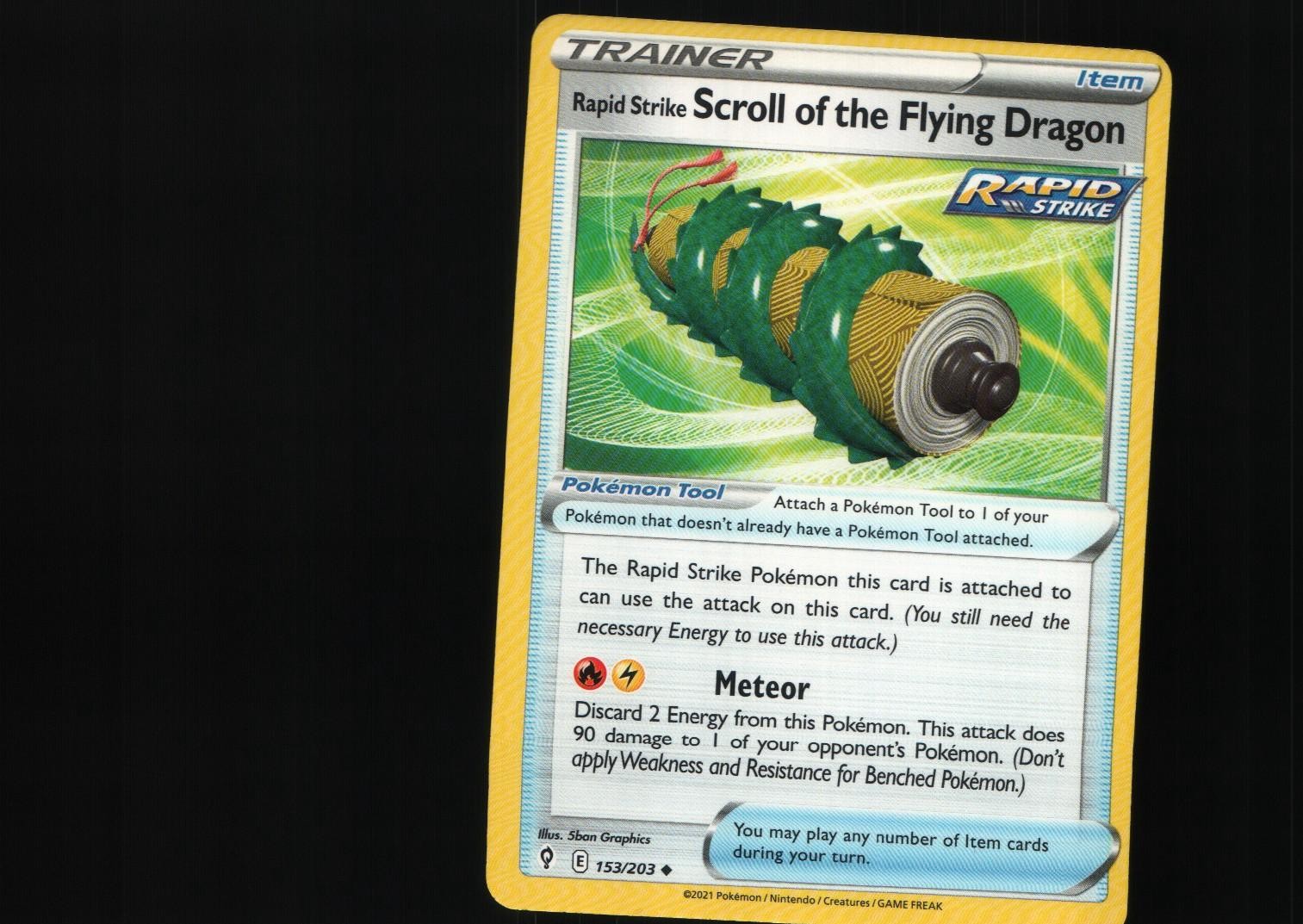 Rapid Strike Scroll of the Flying Dragon 153/203 Evolving Skies Pokemon NM