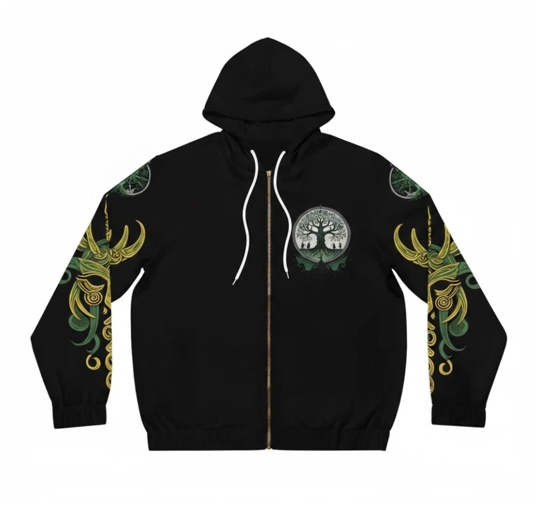 Dark Kult Northman Odin Men's Zip Hoodie AOP