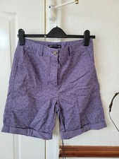 Ladies M&S 100% Cotton  Casual Purple/Blueberry  Shorts Size 8
