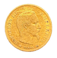 France 1860 BB Gold 10 Francs Circulated Napoleon III