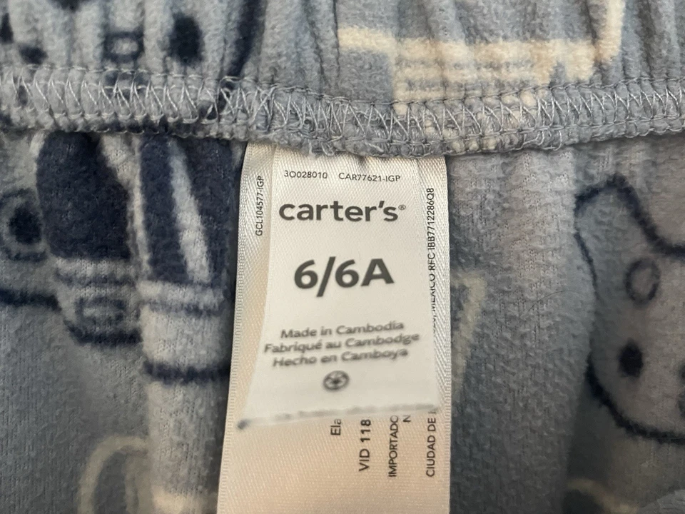 Carter's Kid Boy Controlador de Videojuegos Acogedor Polar Pull On PJ Pantalones Gris Claro 6 Foto 2 de 4