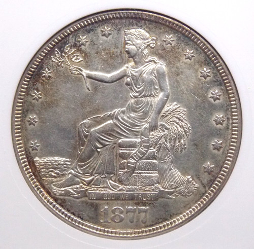 1877 "P" Silver TRADE Dollar $1 ANACS AU Details #829 About Unc Net EF45 Soapbox