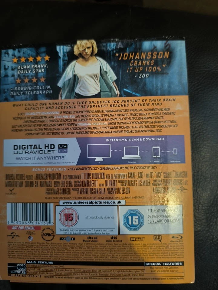 LUCY BLU-RAY SCARLETT JOHANSSON LUC BESSON - Image 2 of 2