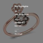 Le Vian 14K Rose Gold Flower Cocktail Ring White Chocolate Diamonds - Size 8 — photo 2