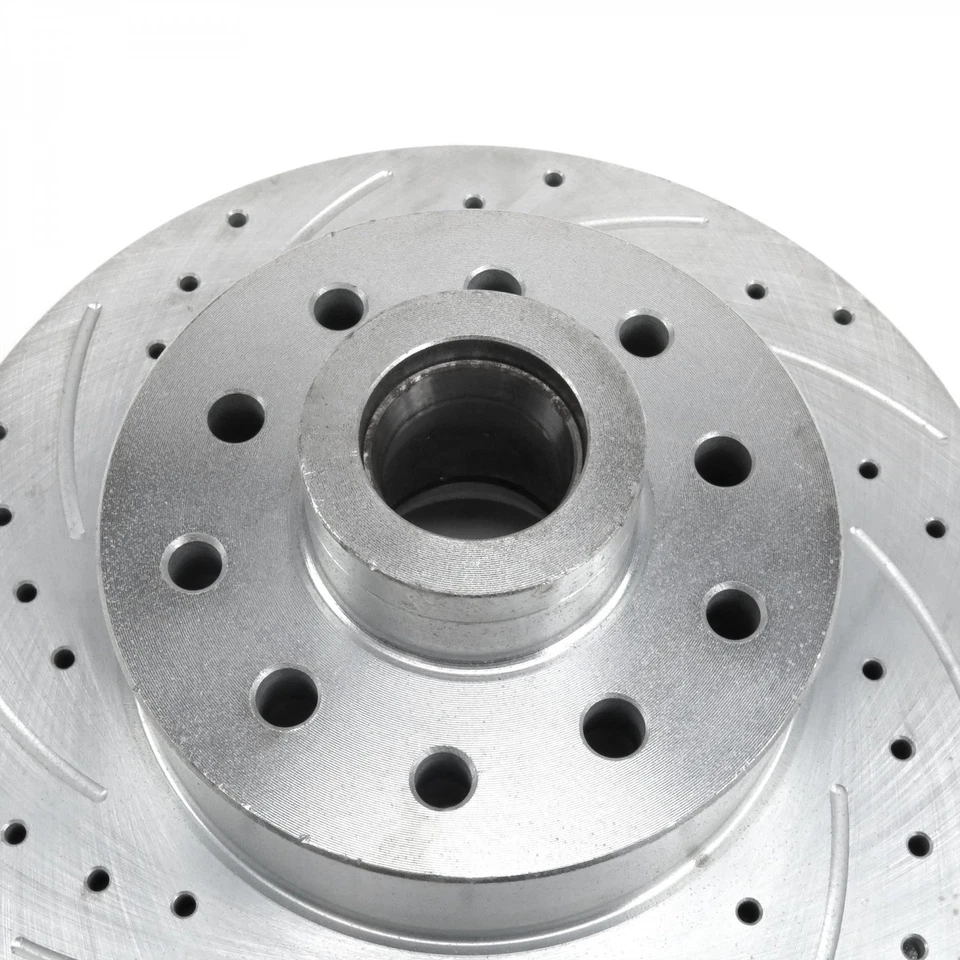 MUSTANG 2 IFS Conversion 11" DISC BRAKE ROTOR Pair CROSS DRILLED SLOTTED Hot rod - Image 3 of 4