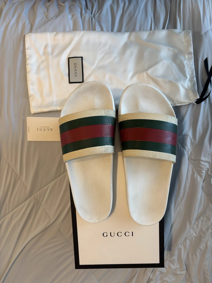 Gucci White Slide Sandals for Men for sale - eBay