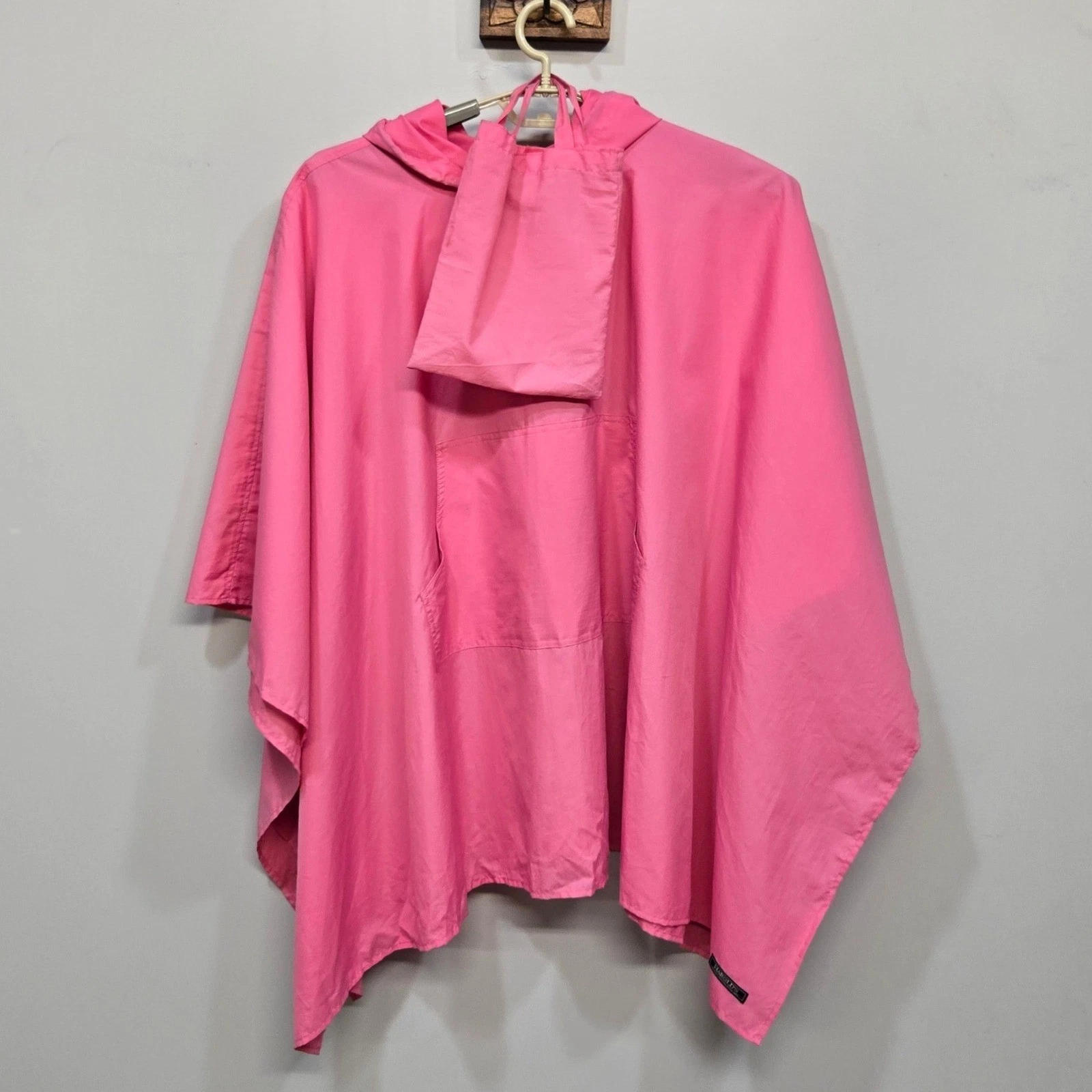 Vintage Harolds Rain Poncho OS Pink Packable Hooded Gorpcore Barbiecore Festival
