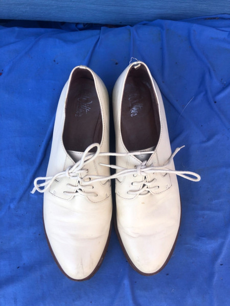 WITTNER BEIGE BROWN LEATHER & LINED LACE UP BROGUES/SHOES -SZ 40/9 VGC