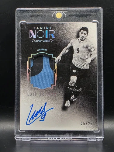 2016-17 Panini Noir Soccer Luis Suarez On Card Patch Auto 25/25 Uruguay