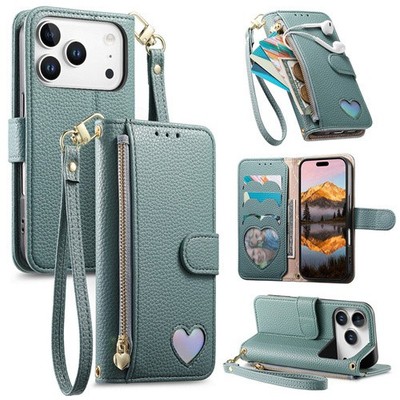 Für iPhone 17E 17 Pro Max 16E 15 14 Plus 13 12 Reißverschluss Wallet Handy Hülle Cover