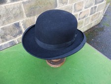 Vintage Bowlermütze "The Tween" breitrandig schwarz Gr. 6 2/8 (54,5 cm)
