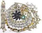 Vintage Rhinestone Costume Jewelry Lot Repair High End Trifari Weiss Coro Bogoff